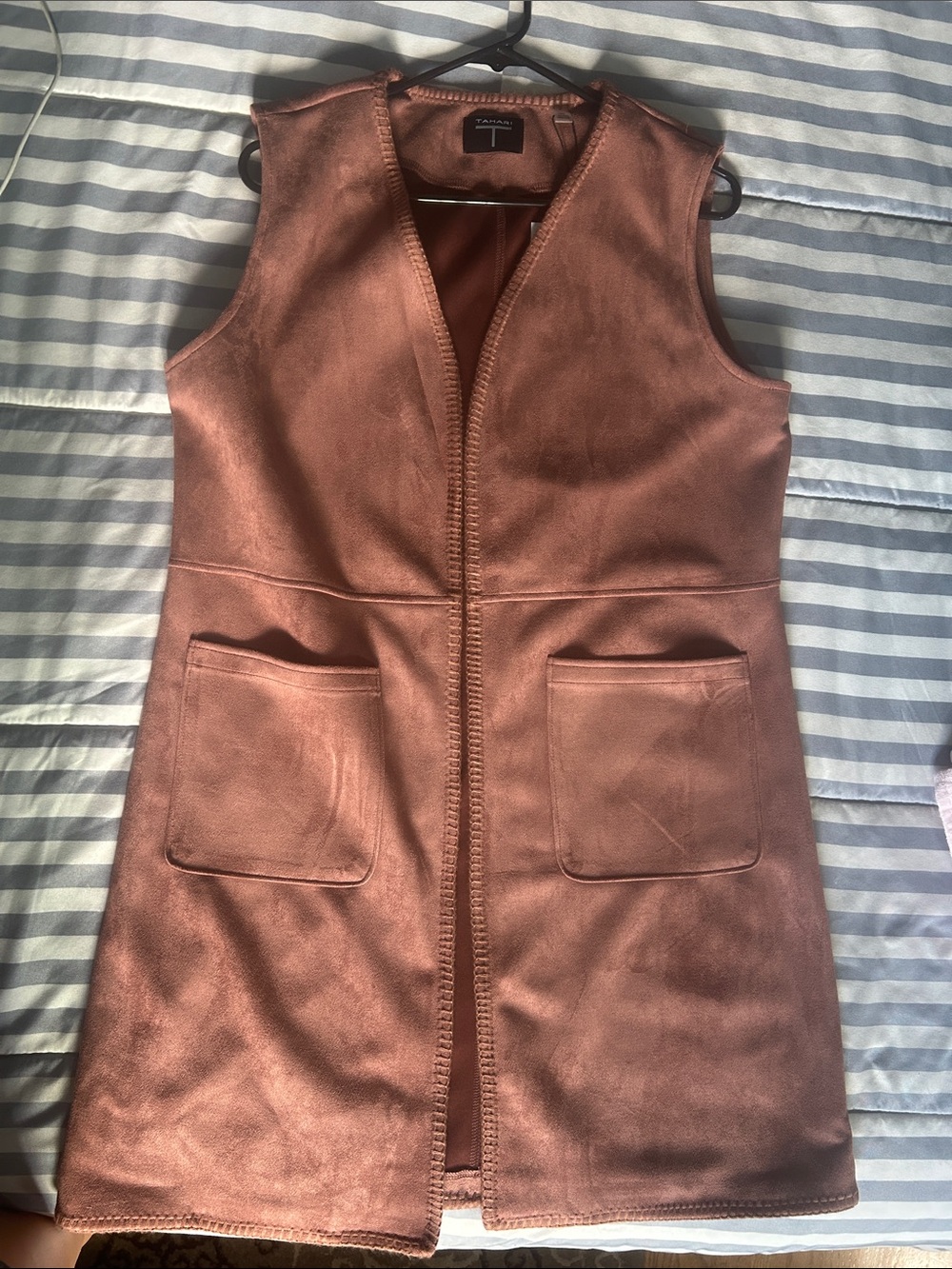Tahari Faux-Suede Sleeveless Vest